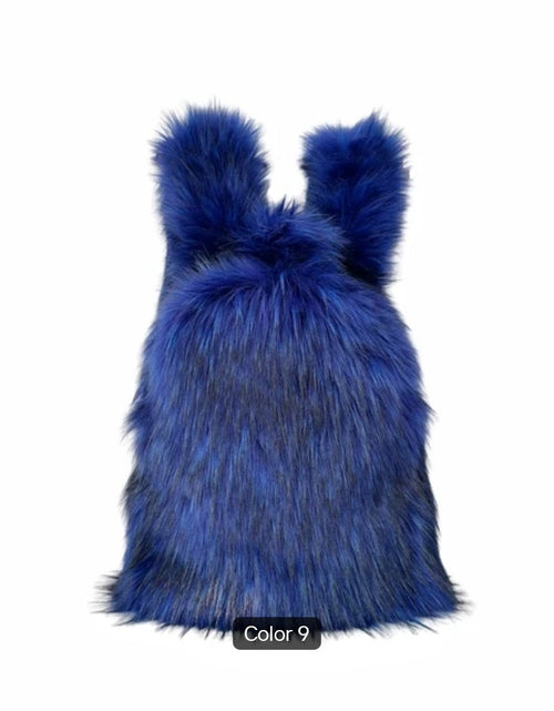 Load image into Gallery viewer, (Free Shipping) Furry Faux Fur Women's Luxury Designer Backpack Handbag Purses Women's Gradient Shoulder Bag Women's Rucksack
