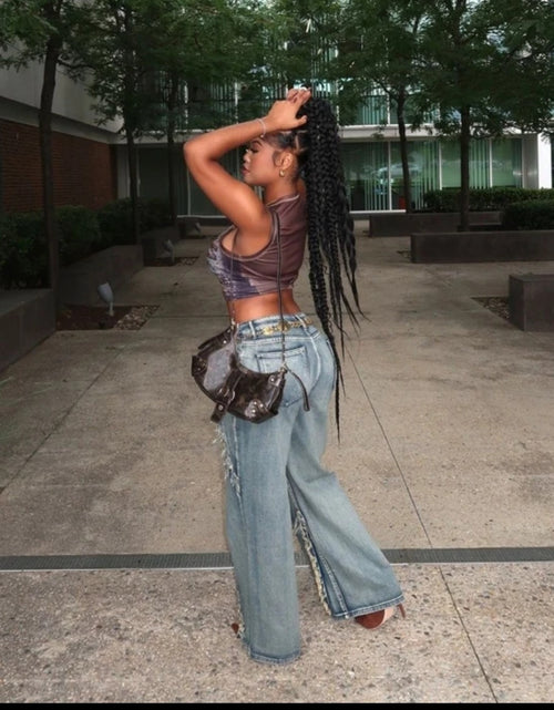 Load image into Gallery viewer, (Free Shipping)(Tariffs included in price) Rhinestone Graphic Print Tank Top Women Summer Y2K Clothes Casual Round Neck Sleeveless Crop Vest
