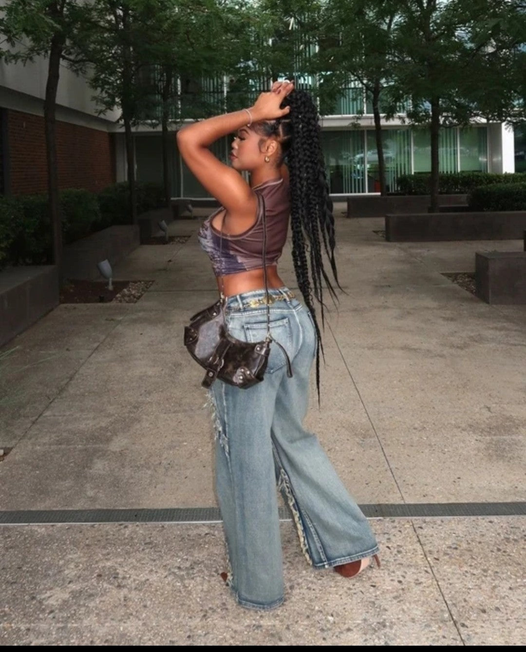 (Free Shipping)(Tariffs included in price) Rhinestone Graphic Print Tank Top Women Summer Y2K Clothes Casual Round Neck Sleeveless Crop Vest