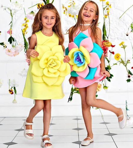 (Free Shipping)(Tariffs included in price) Kids Summer Flower Princess Dress Sleeveless Party Wear
