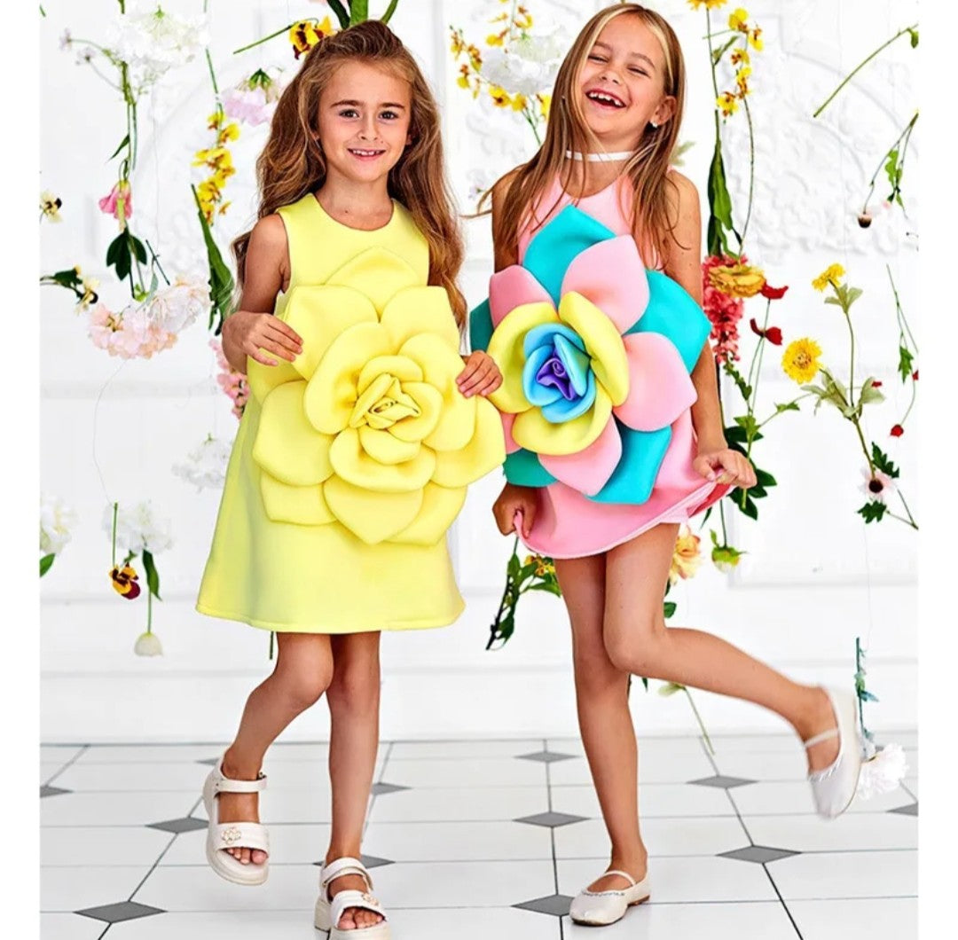 (Free Shipping)(Tariffs included in price) Kids Summer Flower Princess Dress Sleeveless Party Wear