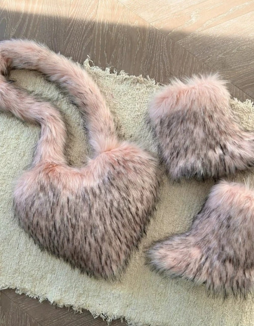 Load image into Gallery viewer, (Free Shipping)(Tariffs included in price) Fashion Forward Fur Shoulder Handbags Spicy Girls Faux Fur Boots and Bag Set Women Purse Furry Boots Matching Set
