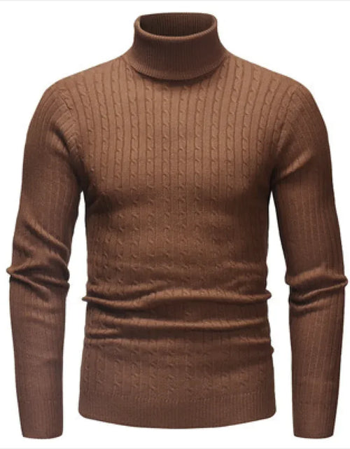 Load image into Gallery viewer, Men's Slim-Fit Knitted Turtleneck Sweater - Solid Color
