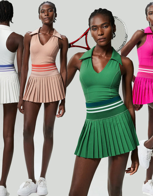 Load image into Gallery viewer, V-Collar High Waist Tennis Suit
