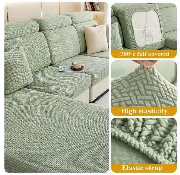 Jacquard Stretch Sofa Cushion Cover  Fits L-Shaped Sectionals