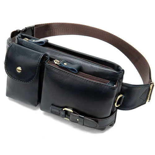 Load image into Gallery viewer, Men&#39;s Waist Genuine Leather Bag
