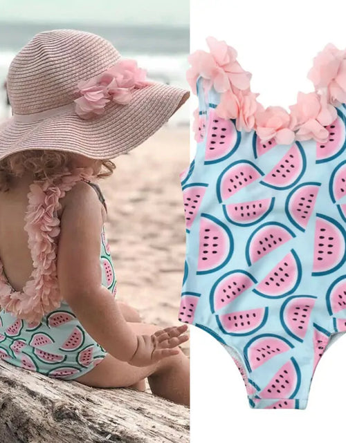 Load image into Gallery viewer, Toddler Baby Girls Watermelon One-Piece Swimsuit
