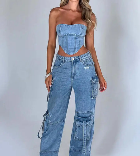 Cargo Denim Jeans