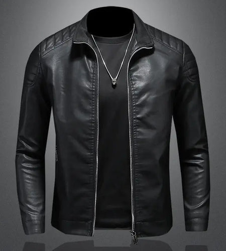 Men's Motorcycle Slim Streetwear PU Leather Jacket