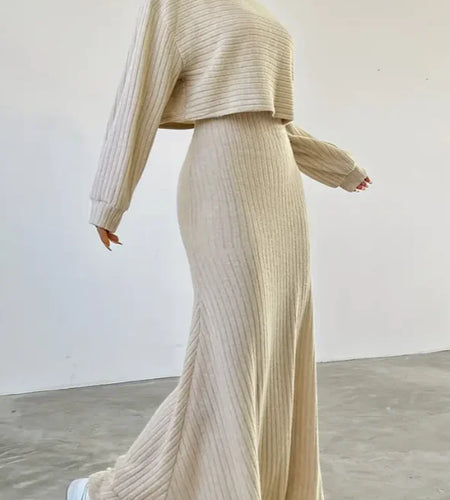Solid Color Long Vest Dress Suit