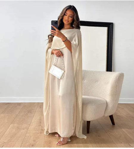 Flow Ease Round Neck Chiffon Maxi Dress
