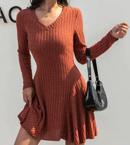 Knitted Long-sleeved Dress