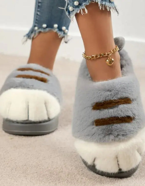 Load image into Gallery viewer, European And American Plus Size Closed Toe Fur Slipper Winter
