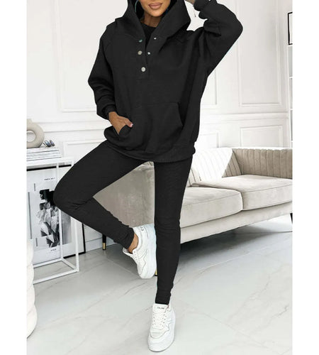 Women's Solid Color Vest Hoodie And Pants Set