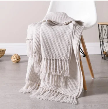 Plain Knitted Wool Blanket