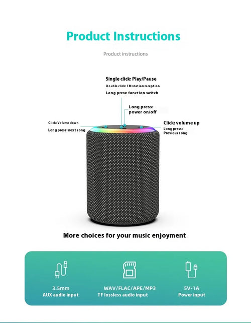 Load image into Gallery viewer, Outdoor Waterproof Bluetooth Speaker Cylinder
