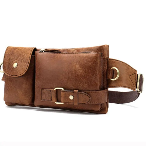 Load image into Gallery viewer, Men&#39;s Waist Genuine Leather Bag
