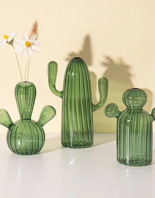 Load image into Gallery viewer, Modern Transparent Cactus Glass Vase for Room Decoration
