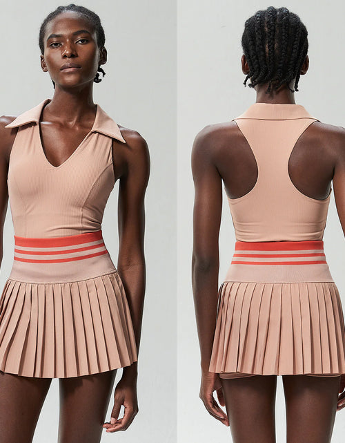 Load image into Gallery viewer, V-Collar High Waist Tennis Suit
