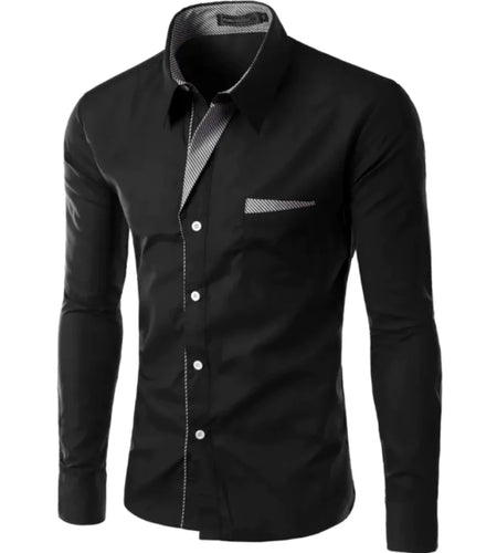 European And American Simple Men's Long Sleeve Shirt