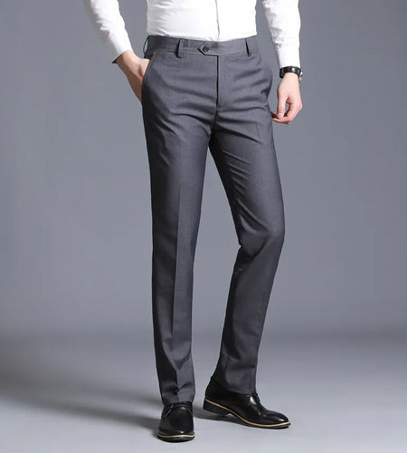 Slim Fit Casual Straight-Leg Suit Trousers