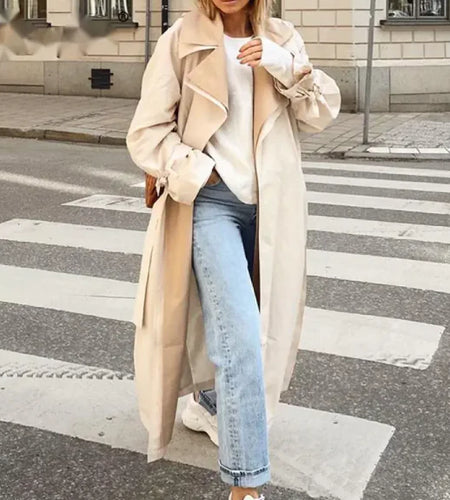 Over the knee women's trench coat