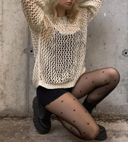 Vintage Hollow Out Knit Pullovers