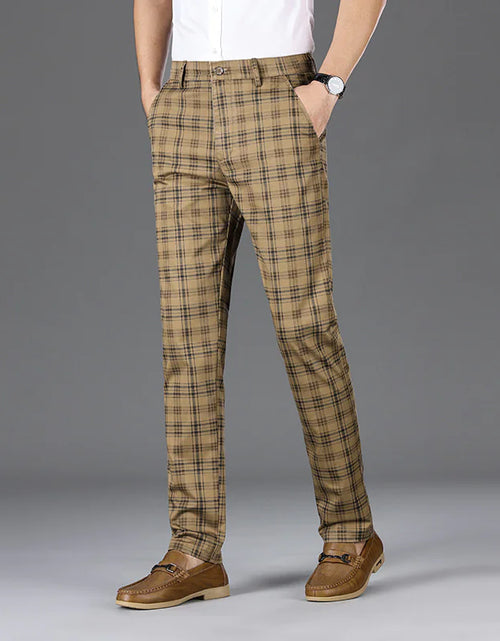 Load image into Gallery viewer, Men's Stripe Plaid Casual Pants
