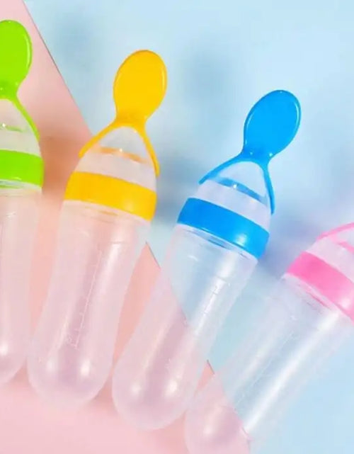 Load image into Gallery viewer, Silicone Feeding Bottle with Spoon
