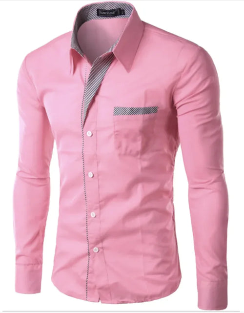 Load image into Gallery viewer, European And American Simple Men's Long Sleeve Shirt
