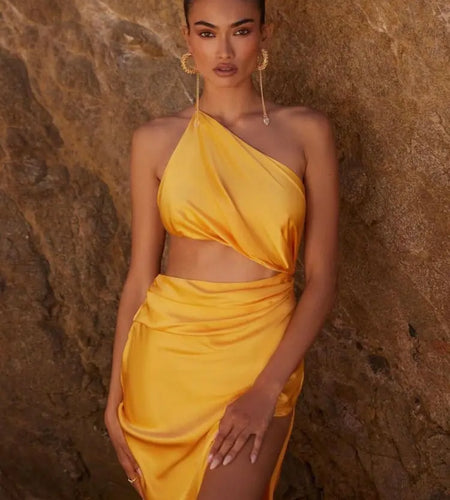 One Shoulder Waist Hollow