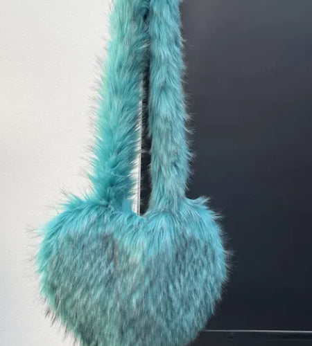 Women Heart Shape Fleece Shoulder Bags