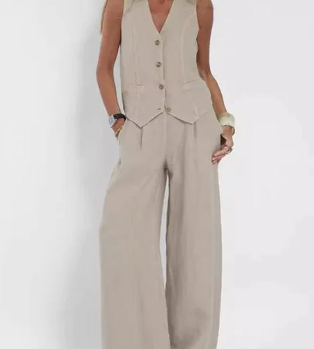 V-Neck Summer Vest Set