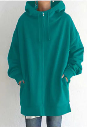 Long Hoodie Fleece Sweater