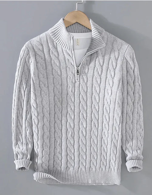 Load image into Gallery viewer, Men's Casual Half Turtleneck Zipper Sweater
