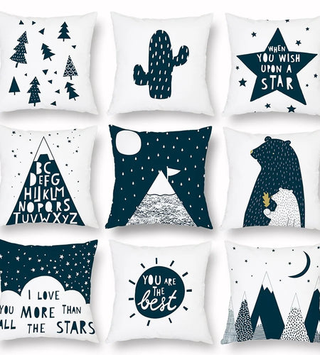 Cartoon Geometry Cushion Cover
