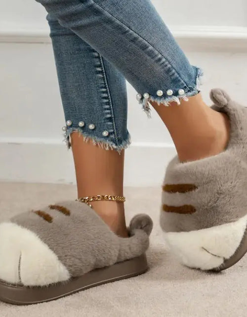 Load image into Gallery viewer, European And American Plus Size Closed Toe Fur Slipper Winter
