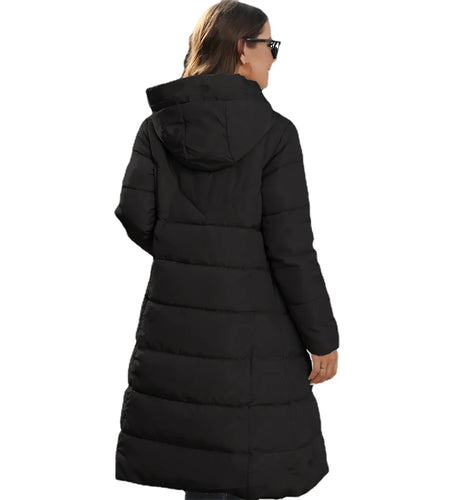 Hooded Women's Cotton Padded Clothing Women's Mid-length Slim Fit