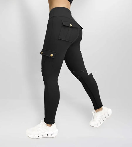 Workwear With Pocket Fitness Pants For Women High Elastic Tight