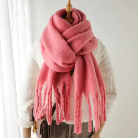 Load image into Gallery viewer, Mohair All-Matching Winter Fringe Scarf
