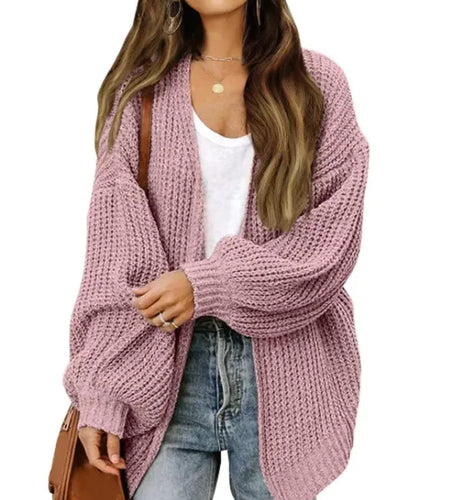 Loose Retro Sweater Coat Women's Mid-length Knitted Cardigan