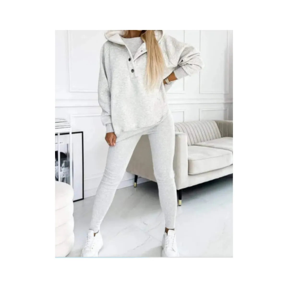 Women's Solid Color Vest Hoodie And Pants Set