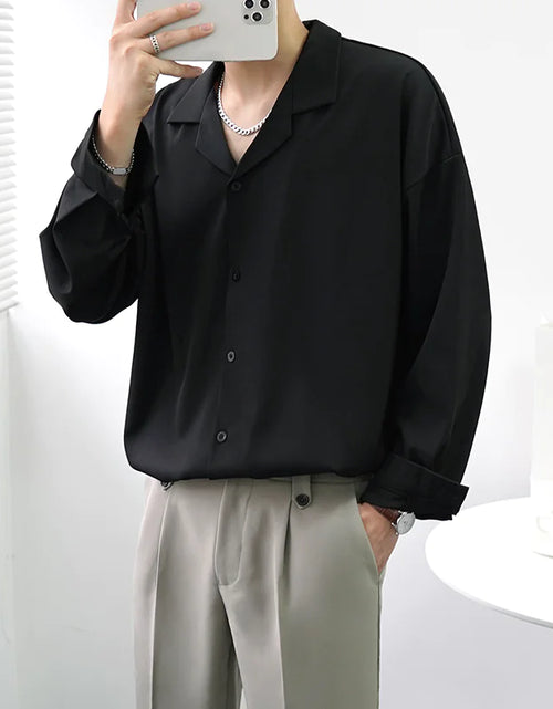 Load image into Gallery viewer, Men&#39;s Loose Casual Draped Ice Silk Shirt
