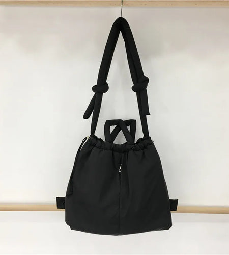 Large Capacity Clip Cotton Jacket Shoulder Tote Bag
