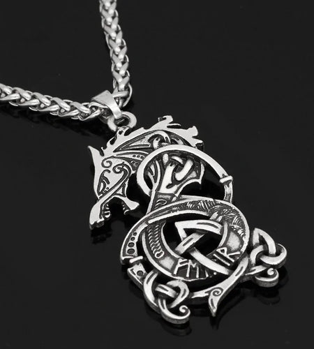 Viking Dragon Pendant Necklace