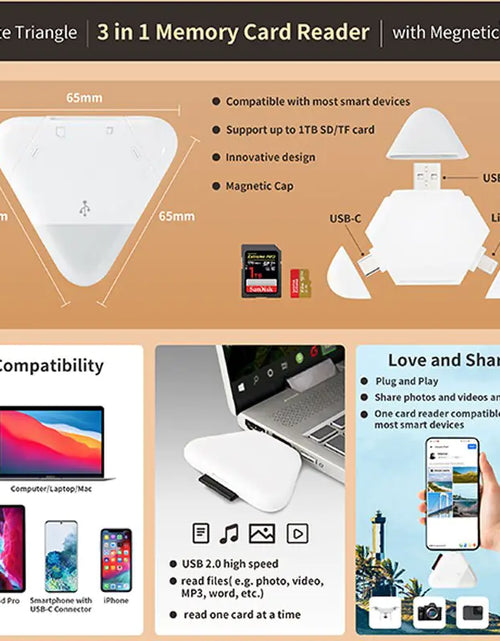 Load image into Gallery viewer, 3 In 1 Memory Card Reader
