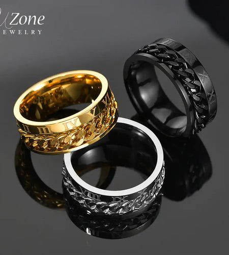 Roman Numbers Spinner Rings