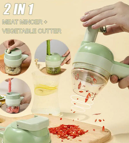 4 In 1 Electric Vegetable Cutter Set
