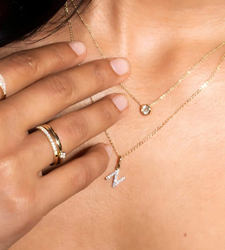 Initial Crystal Necklace