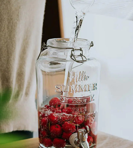 Retro Embossed Drink Dispenser Jar